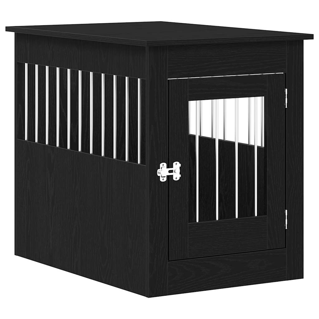 vidaXL Meble do klatki dla psa czarny dąb 55x80x68 cm drewno klejone