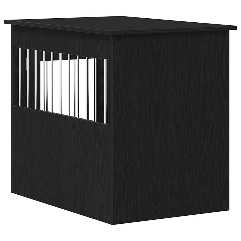 vidaXL Meble do klatki dla psa czarny dąb 55x80x68 cm drewno klejone