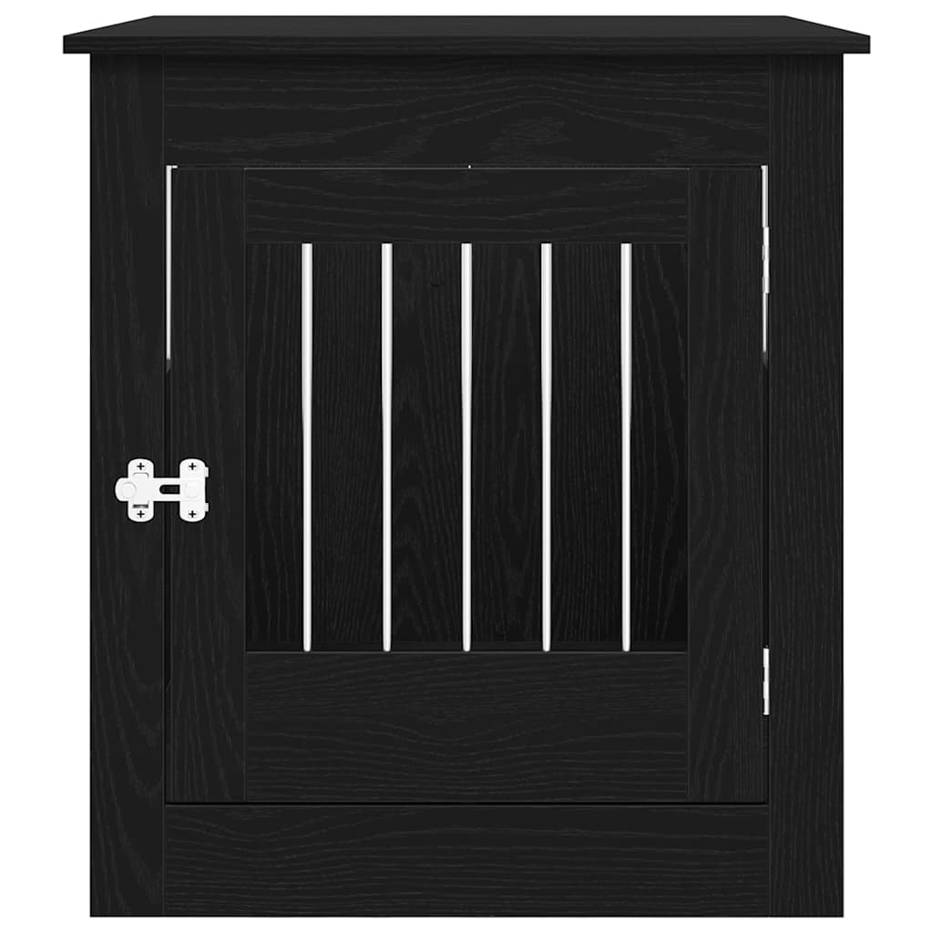 vidaXL Meble do klatki dla psa czarny dąb 64,5x80x71 cm drewno klejone