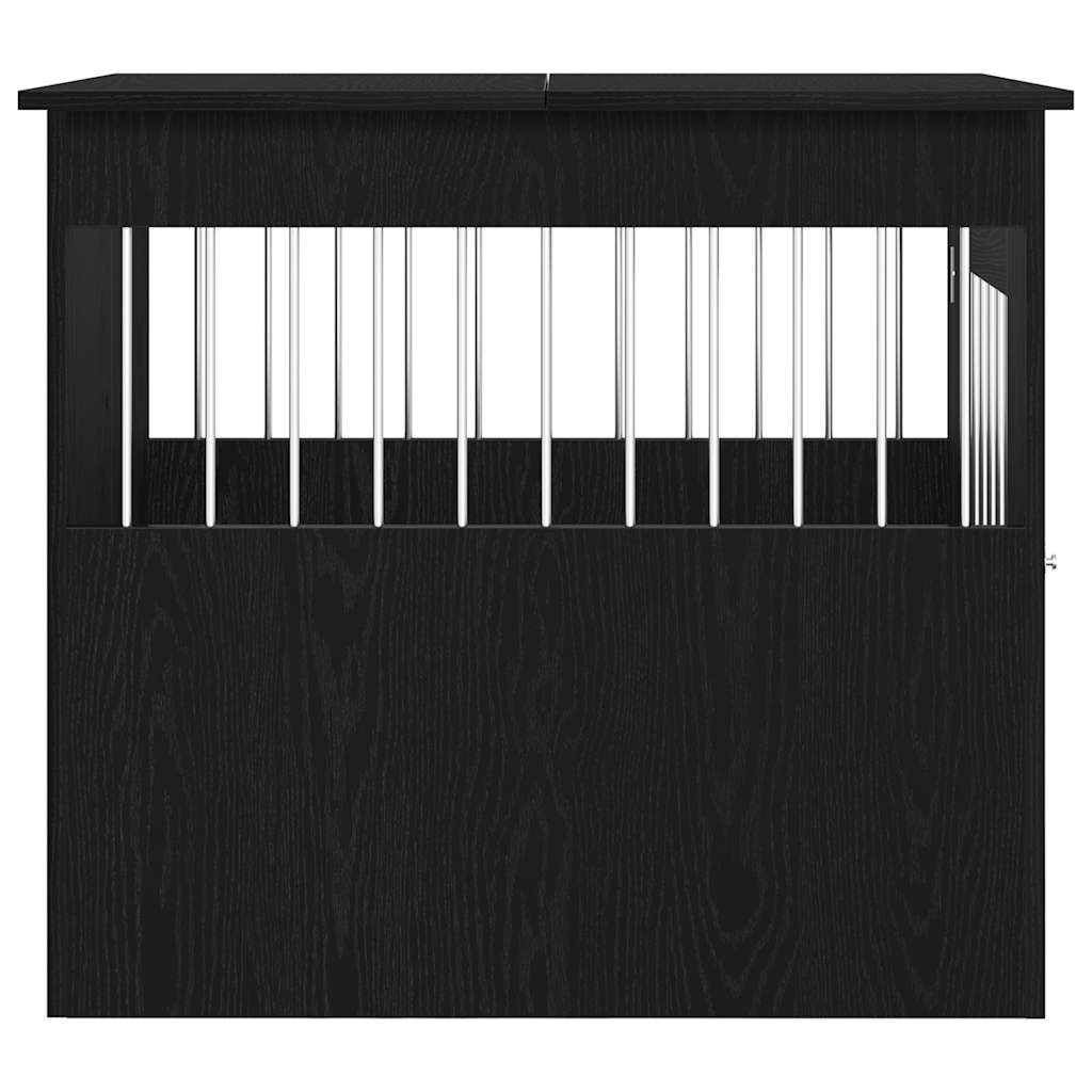 vidaXL Meble do klatki dla psa czarny dąb 64,5x80x71 cm drewno klejone