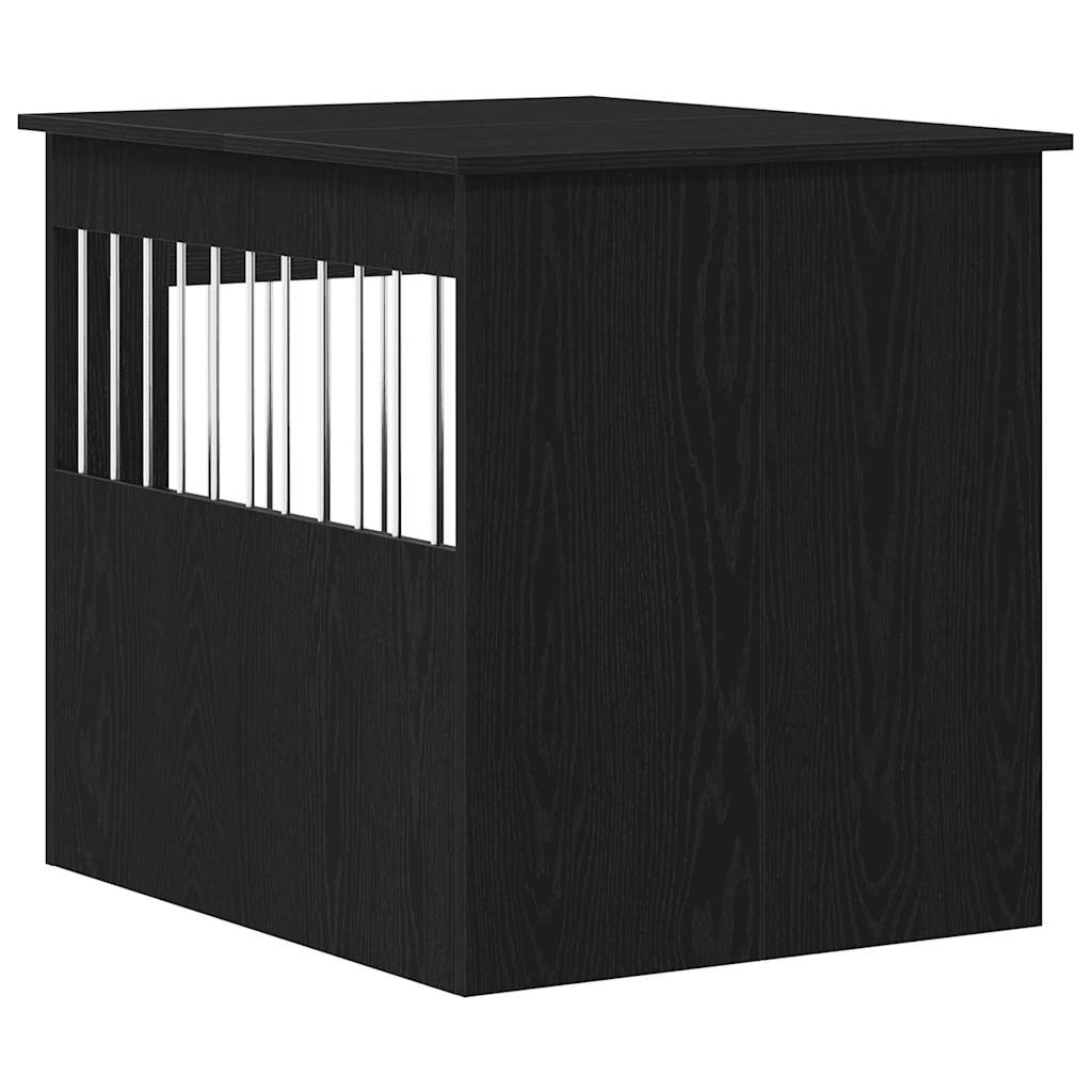 vidaXL Meble do klatki dla psa czarny dąb 64,5x80x71 cm drewno klejone