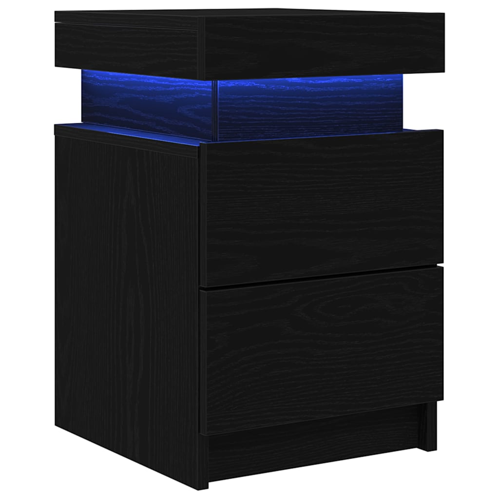 vidaXL Szafka Nocna z szufladą 2 pcs Czarny Dąb 35 x 39 x 55 cm