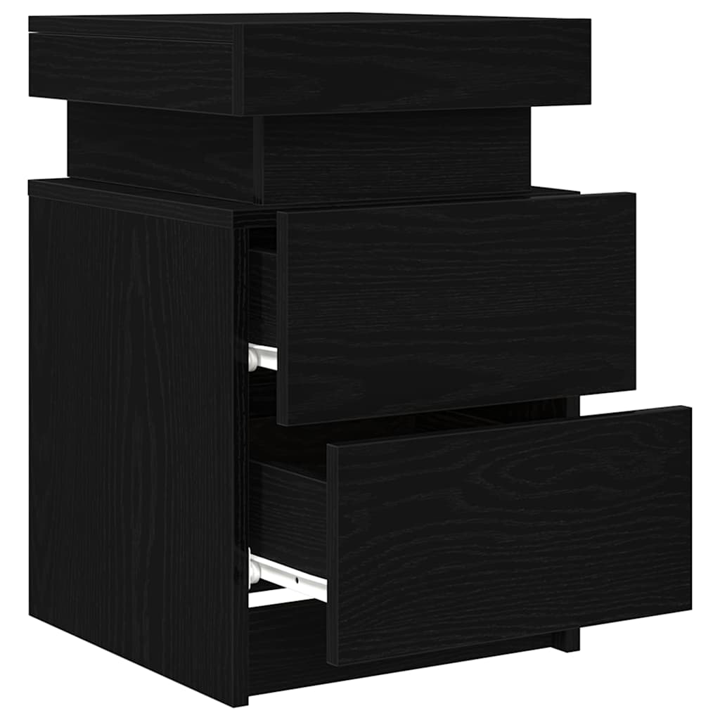 vidaXL Szafka Nocna z szufladą 2 pcs Czarny Dąb 35 x 39 x 55 cm