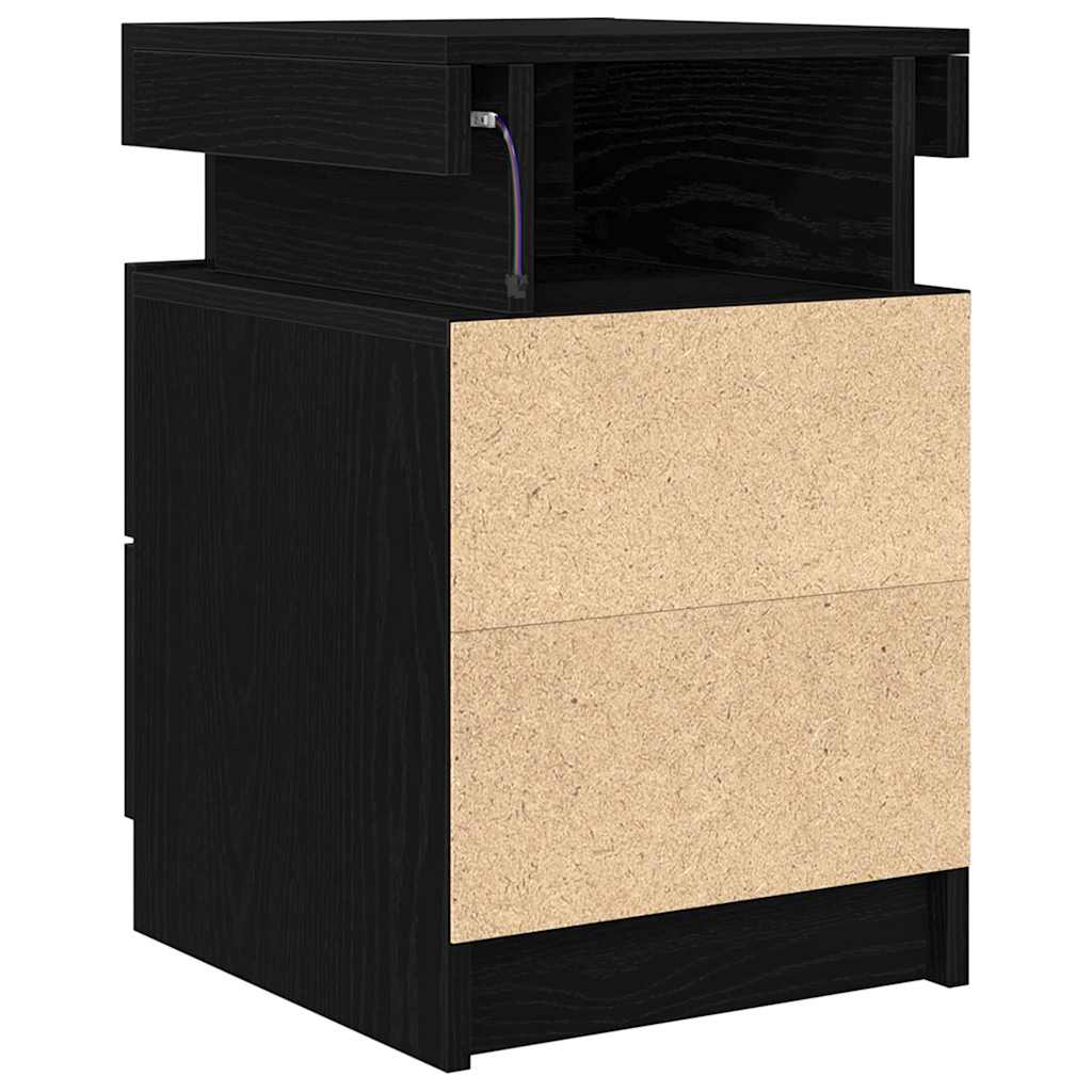 vidaXL Szafka Nocna z szufladą 2 pcs Czarny Dąb 35 x 39 x 55 cm