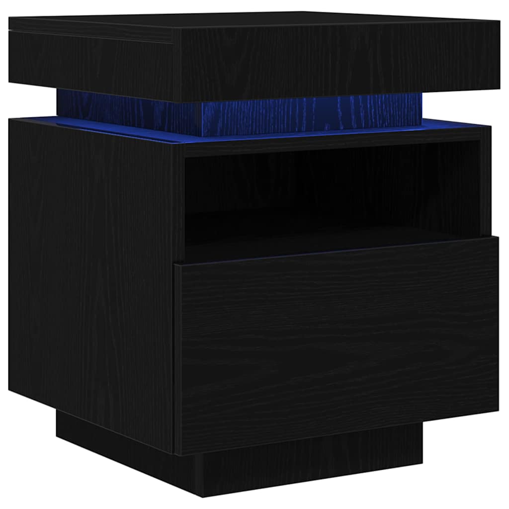 vidaXL Szafka Nocna z szufladą 2 pcs Czarny Dąb 40 x 39 x 48,5 cm