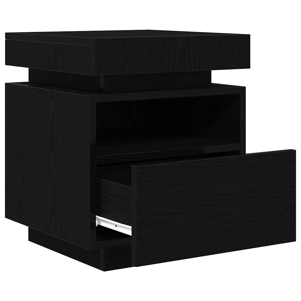 vidaXL Szafka Nocna z szufladą 2 pcs Czarny Dąb 40 x 39 x 48,5 cm