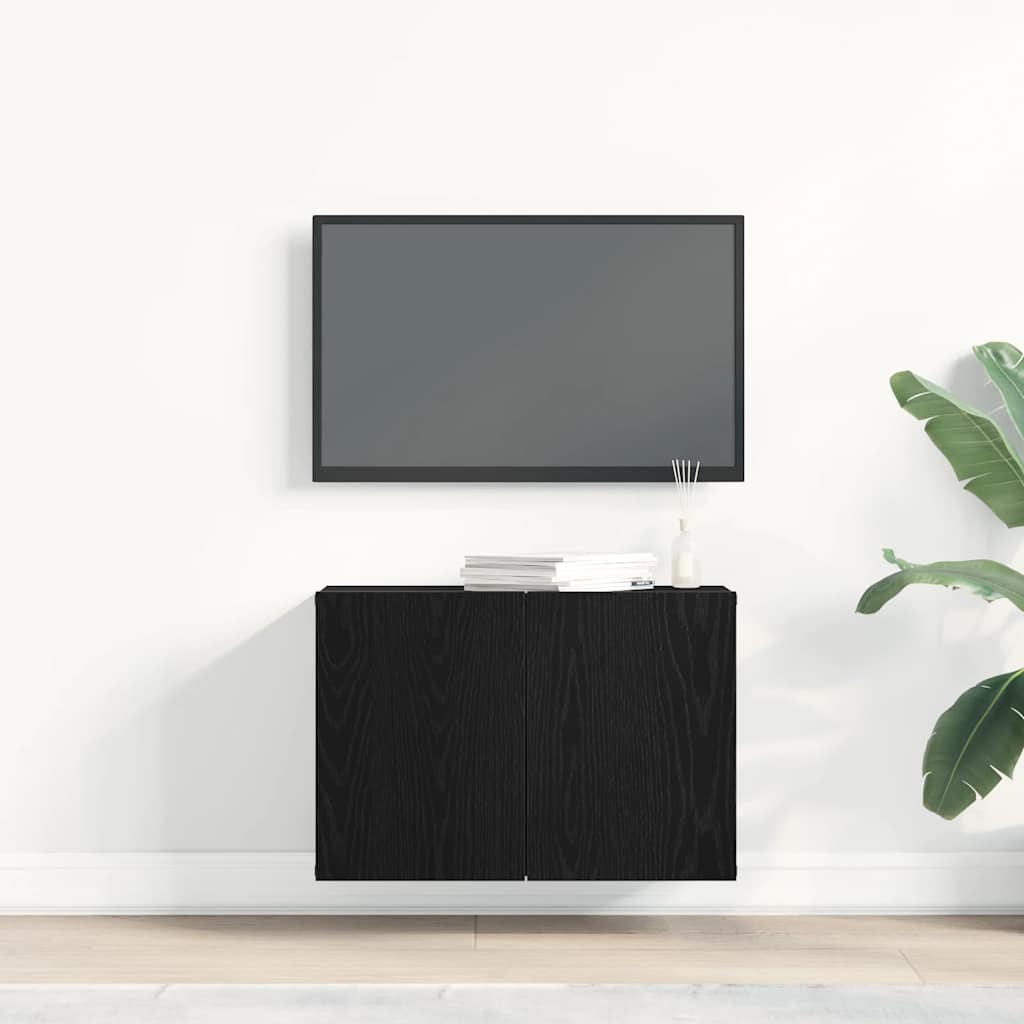 vidaXL Szafka RTV Czarny Dąb 60x30x41 cm Drewno klejone