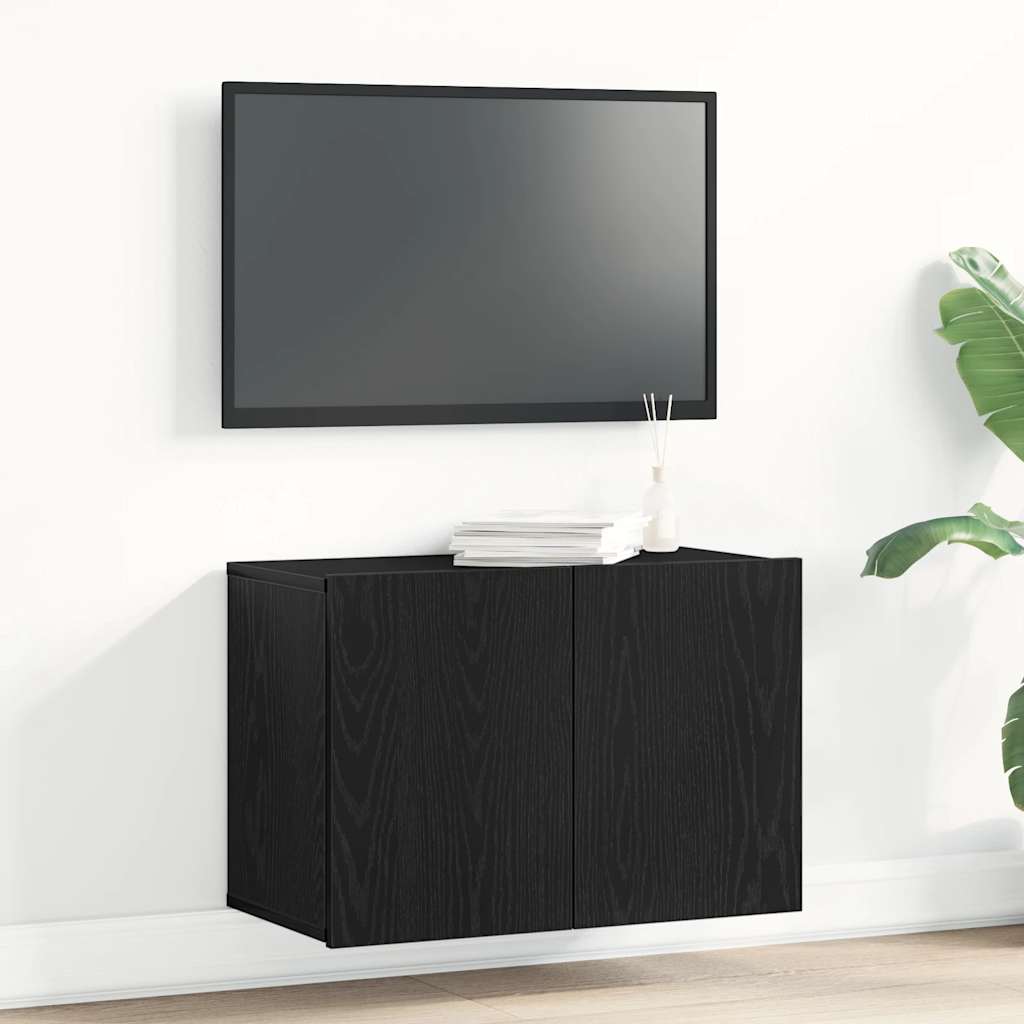 vidaXL Szafka RTV Czarny Dąb 60x30x41 cm Drewno klejone