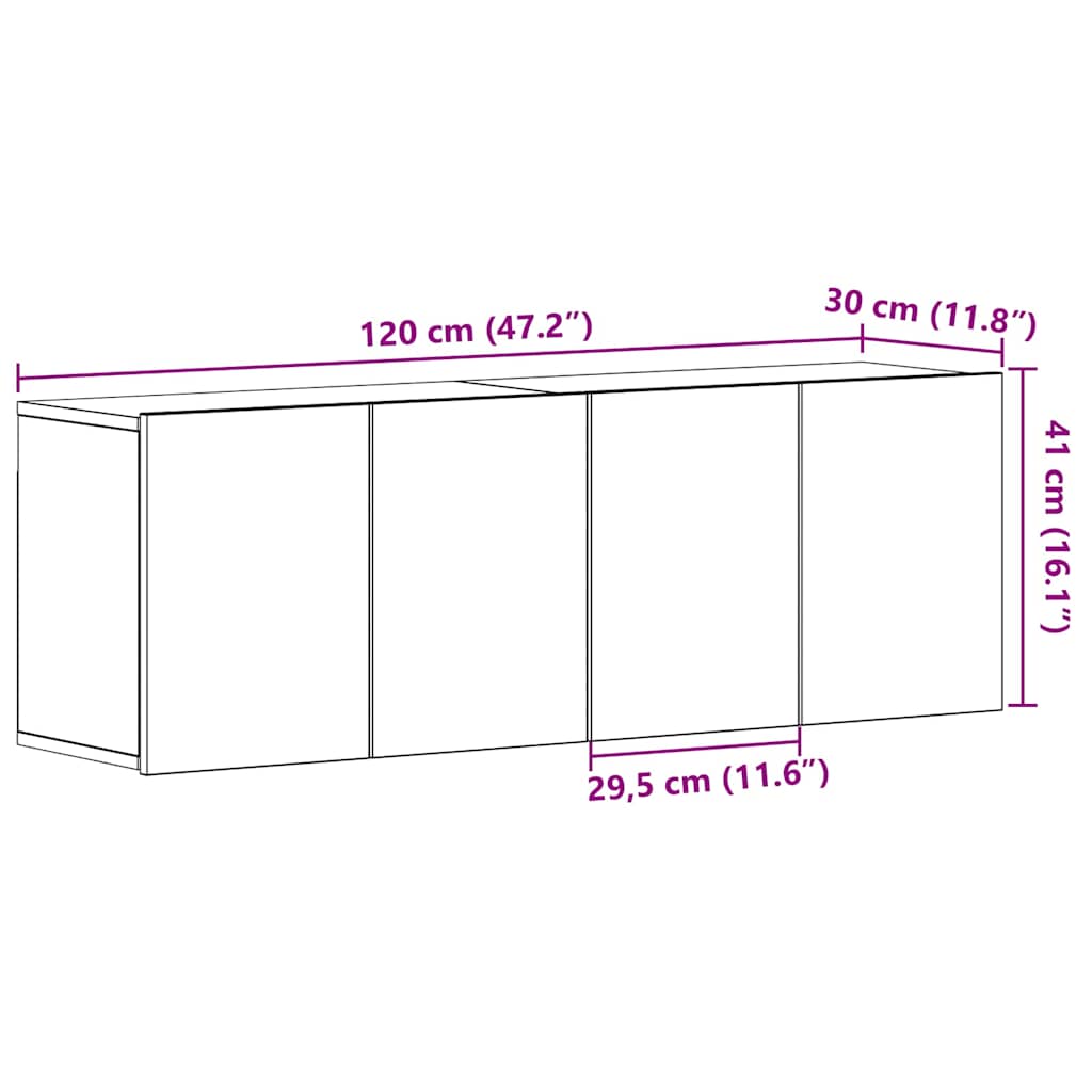 vidaXL Szafki RTV 2 szt. Dąb czarny 120x30x41 cm Drewno klejone