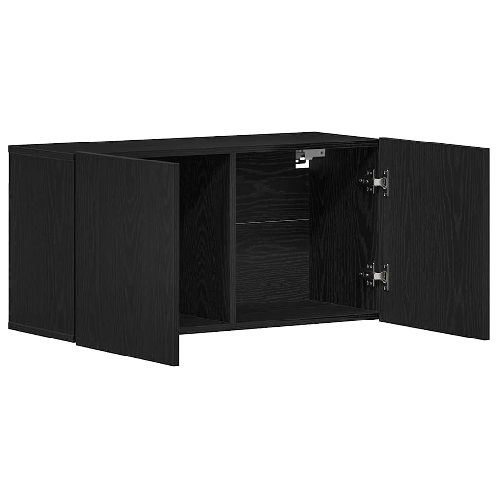 vidaXL Szafka RTV Czarny Dąb 80x30x41 cm Drewno klejone