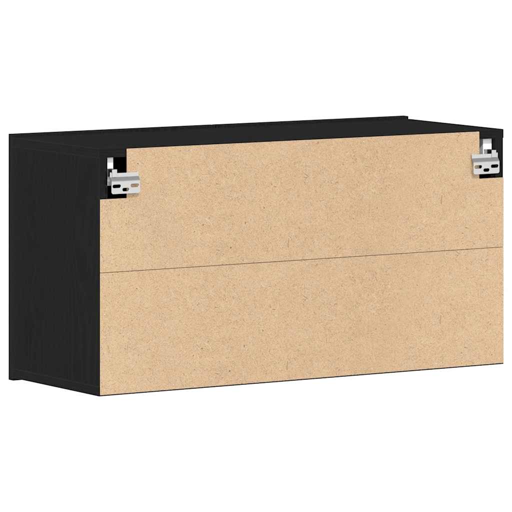 vidaXL Szafka RTV Czarny Dąb 80x30x41 cm Drewno klejone