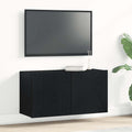 vidaXL Szafka RTV Czarny Dąb 80x30x41 cm Drewno klejone