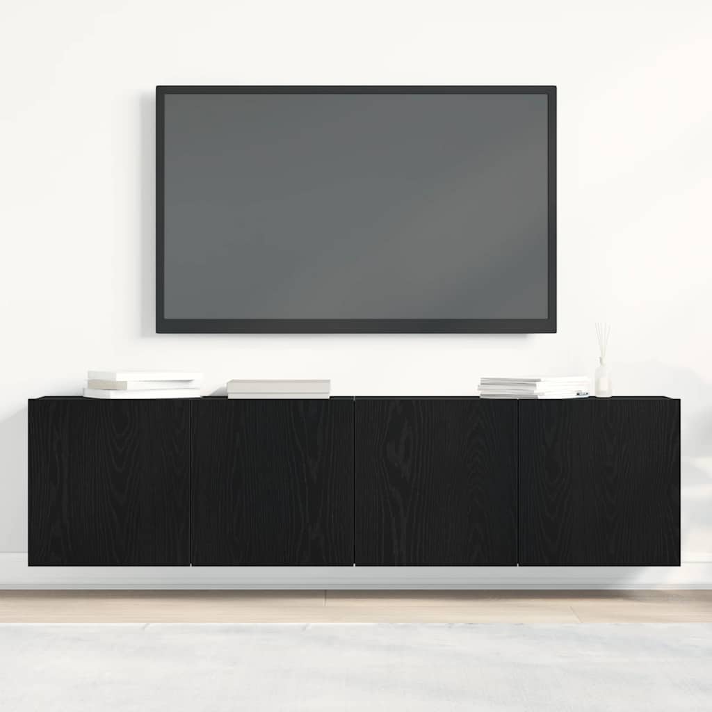 vidaXL Szafki RTV 2 szt. Dąb czarny 160x30x41 cm Drewno klejone