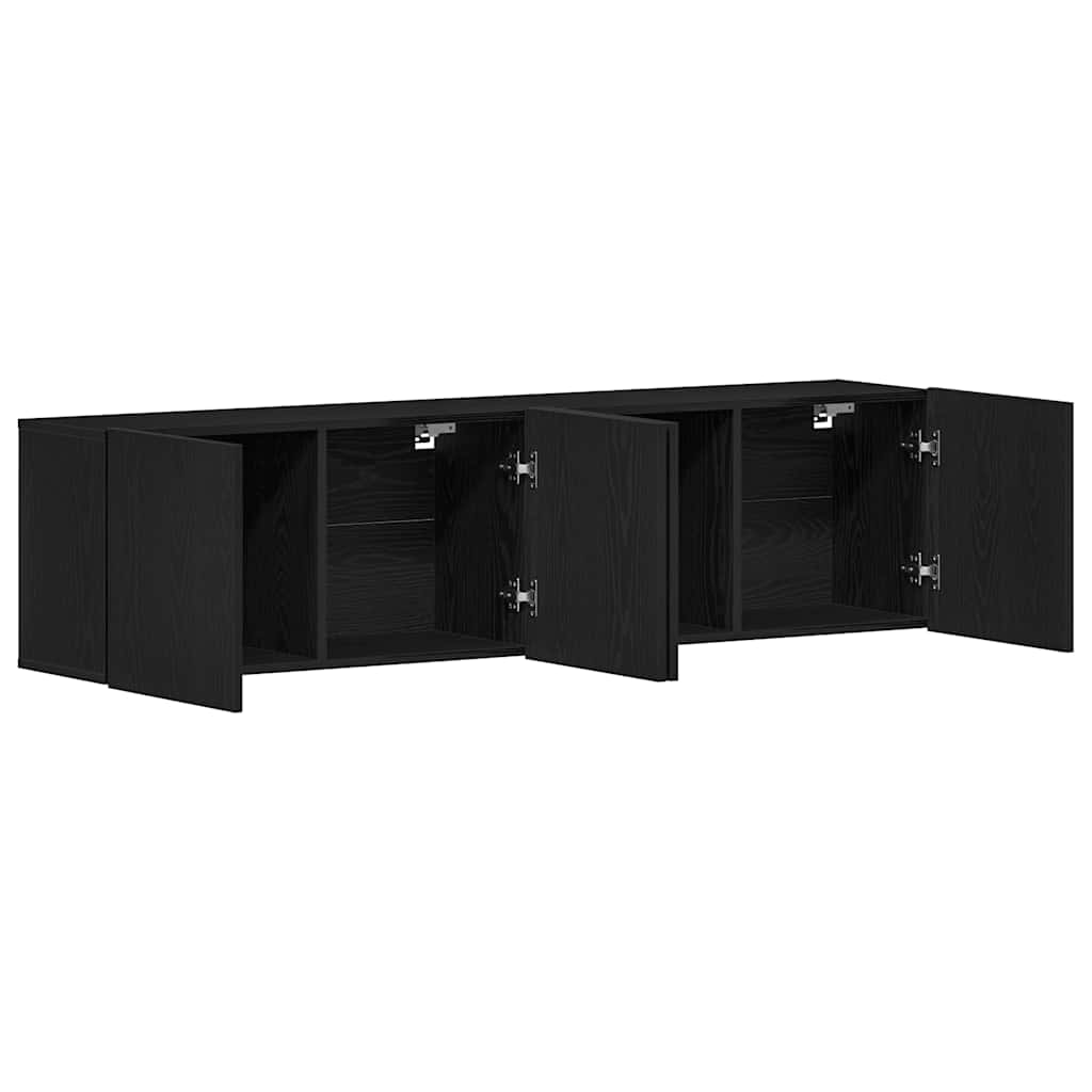 vidaXL Szafki RTV 2 szt. Dąb czarny 160x30x41 cm Drewno klejone