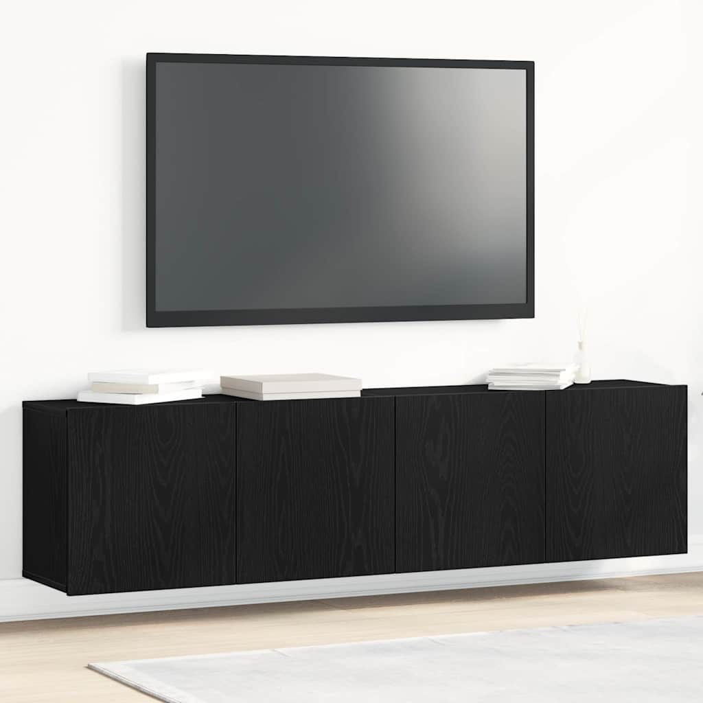 vidaXL Szafki RTV 2 szt. Dąb czarny 160x30x41 cm Drewno klejone