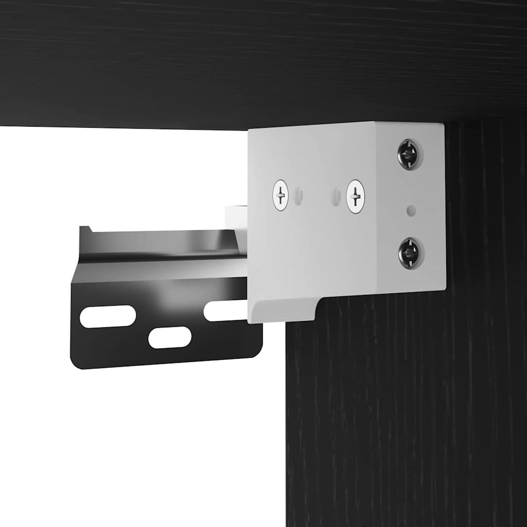 vidaXL Zestaw szafek RTV z LED Czarny Dąb 30,5 x 30 x 102 cm
