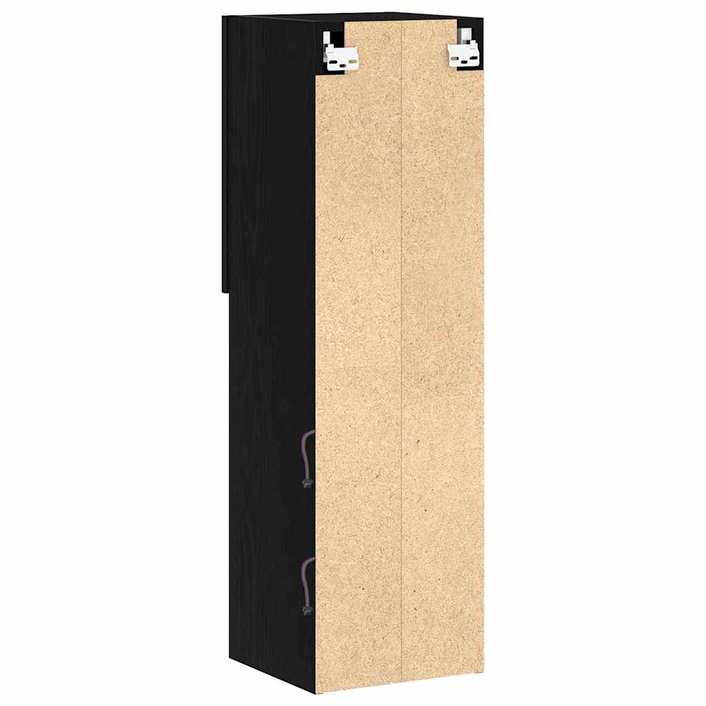 vidaXL Zestaw szafek RTV z LED Czarny Dąb 30,5 x 30 x 102 cm