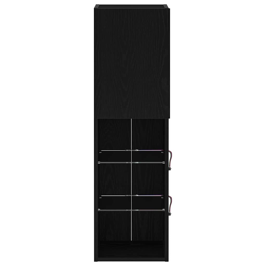 vidaXL Zestaw szafek RTV z LED 2 pcs Czarny Dąb 30,5 x 30 x 102 cm