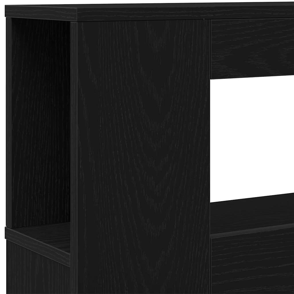 vidaXL Wezgłowie LED z paskami LED Czarny Dąb 140 x 18,5 x 103,5 cm