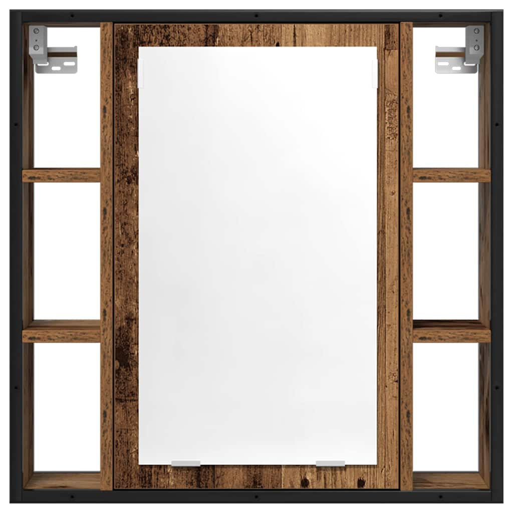 vidaXL Szafka łazienkowa z lustrem, stare drewno, 60x16x60 cm