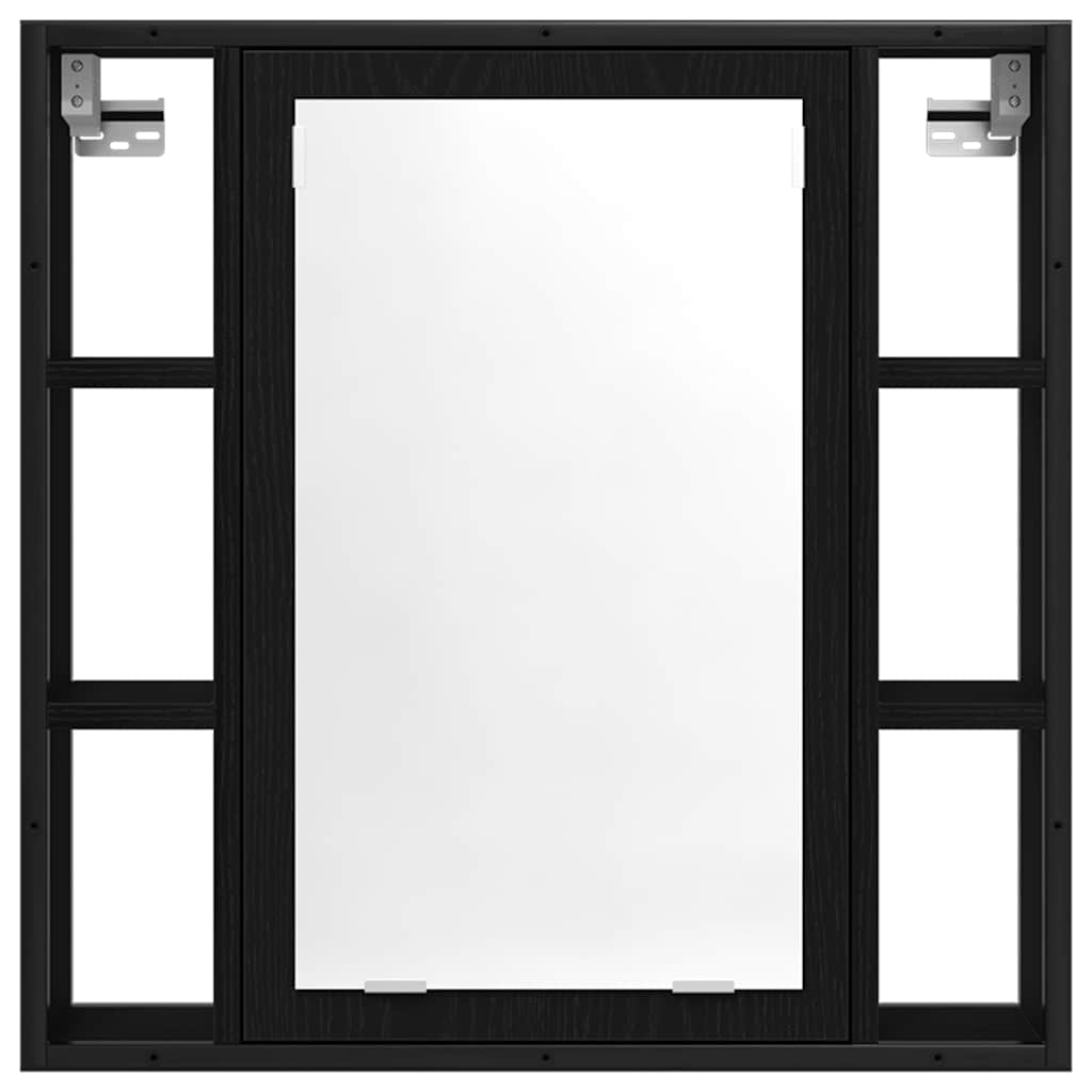 vidaXL Szafka łazienkowa z lustrem, dąb czarny, 60x16x60 cm, drewno klejone