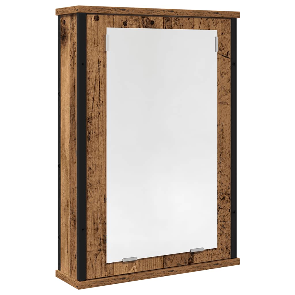 vidaXL Szafka łazienkowa z lustrem, stare drewno, 42x12x60 cm