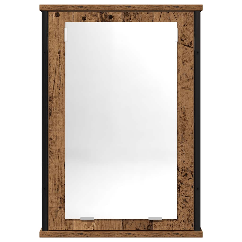 vidaXL Szafka łazienkowa z lustrem, stare drewno, 42x12x60 cm