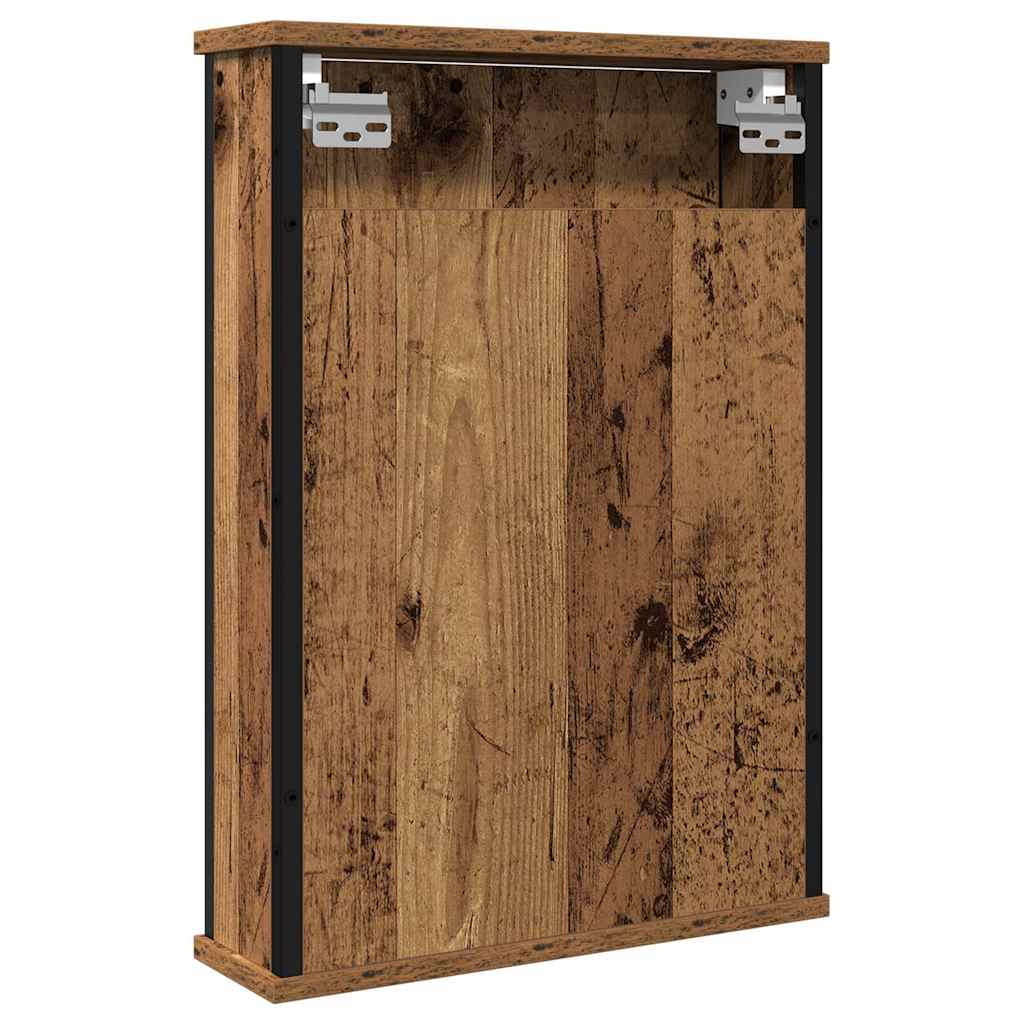 vidaXL Szafka łazienkowa z lustrem, stare drewno, 42x12x60 cm