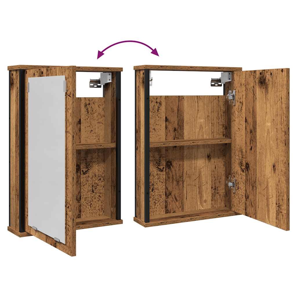 vidaXL Szafka łazienkowa z lustrem, stare drewno, 42x12x60 cm