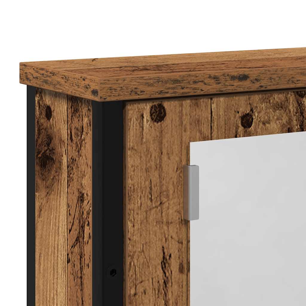 vidaXL Szafka łazienkowa z lustrem, stare drewno, 42x12x60 cm
