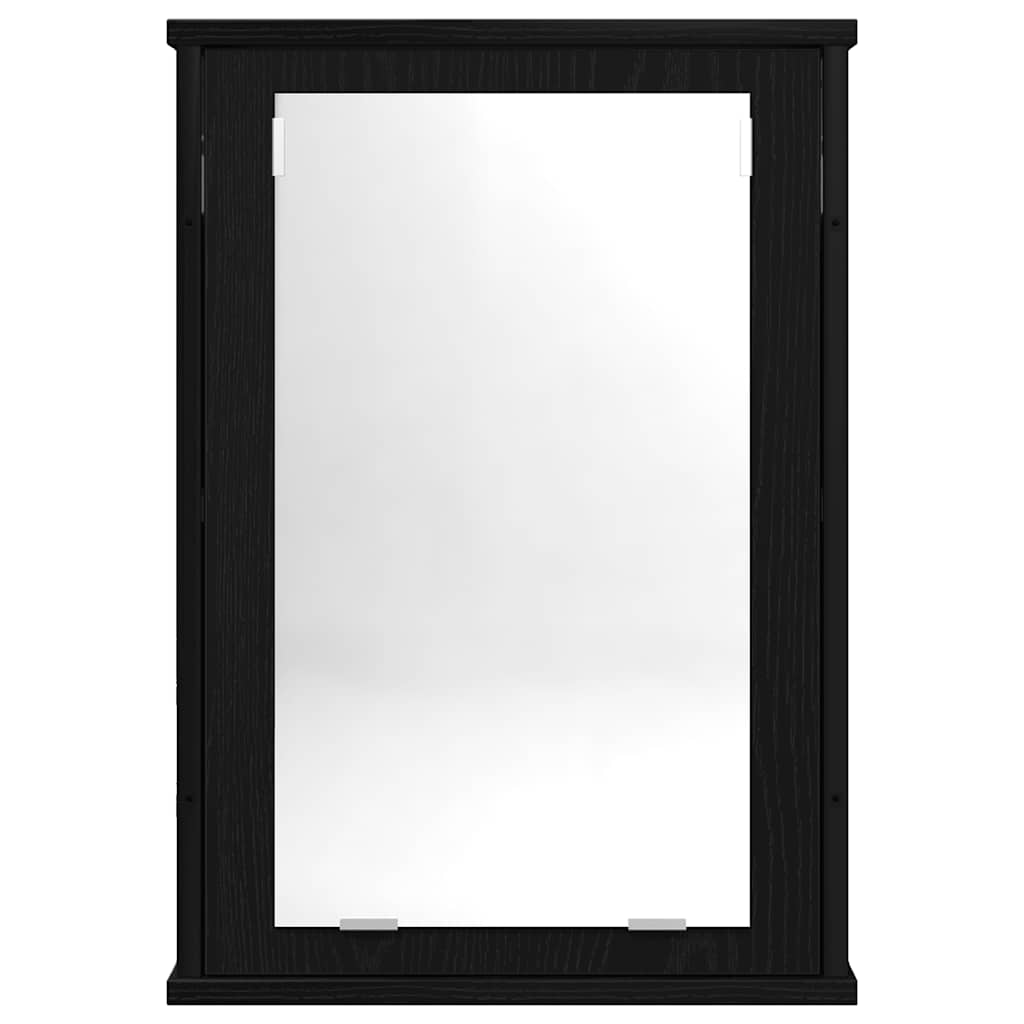 vidaXL Szafka łazienkowa z lustrem, czarny dąb, 42x12x60 cm