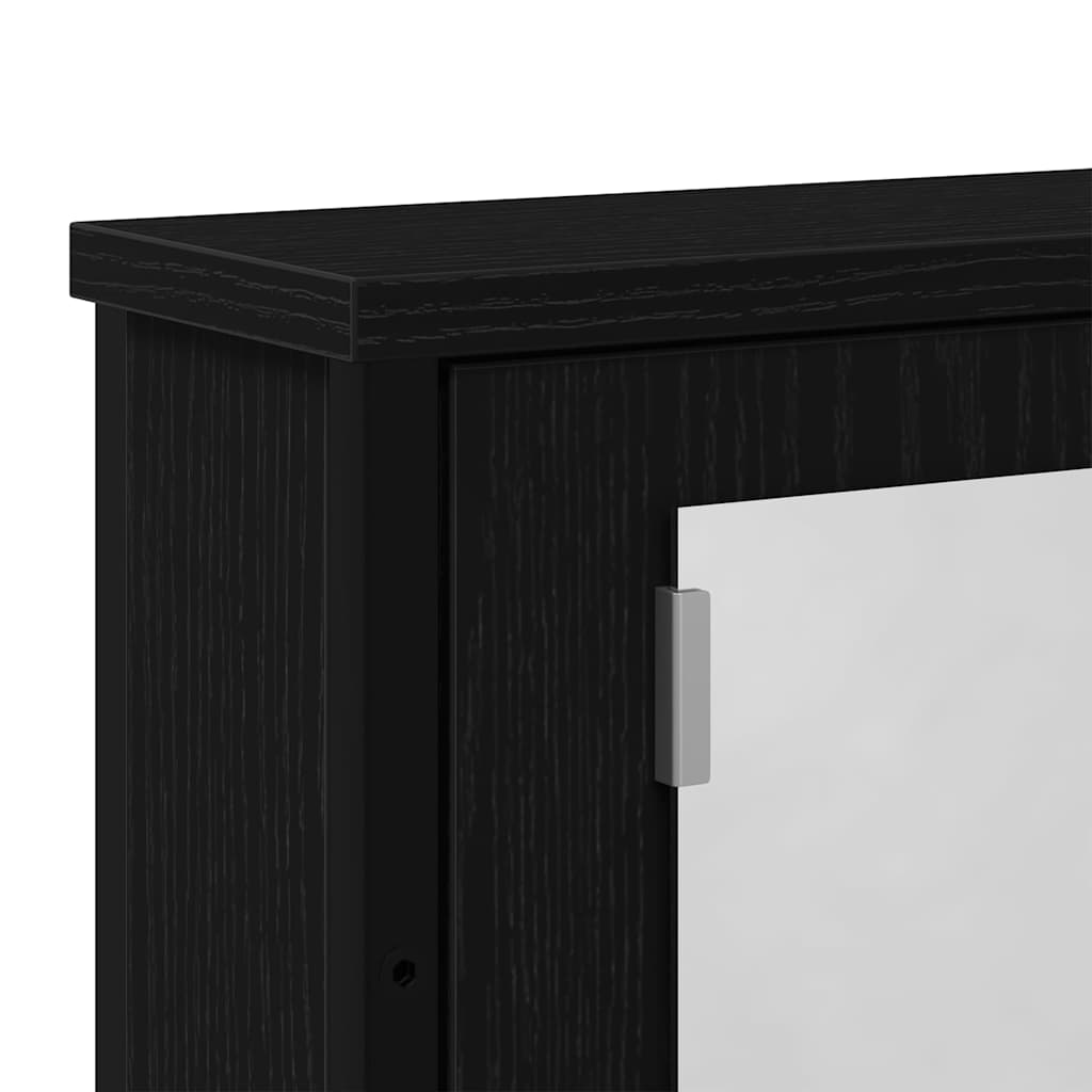 vidaXL Szafka łazienkowa z lustrem, czarny dąb, 42x12x60 cm