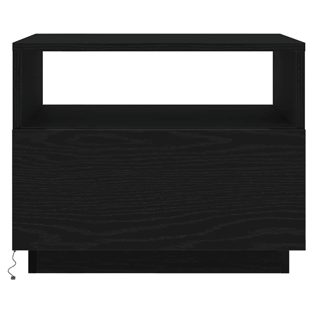 vidaXL Stolik kawowy z podświetleniem LED, czarny dąb, 50x49x40 cm