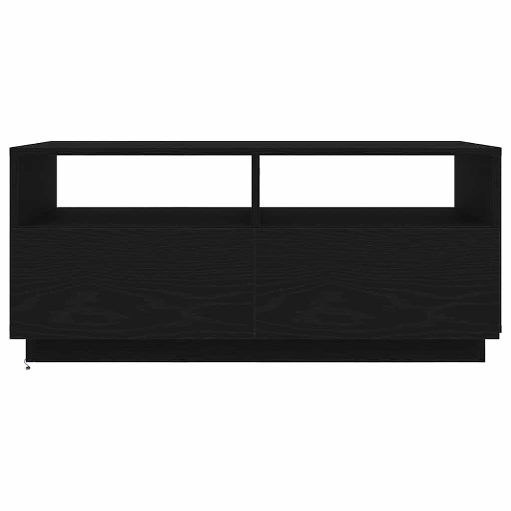 vidaXL Stolik kawowy z oświetleniem LED, czarny dąb, 90x49x40 cm