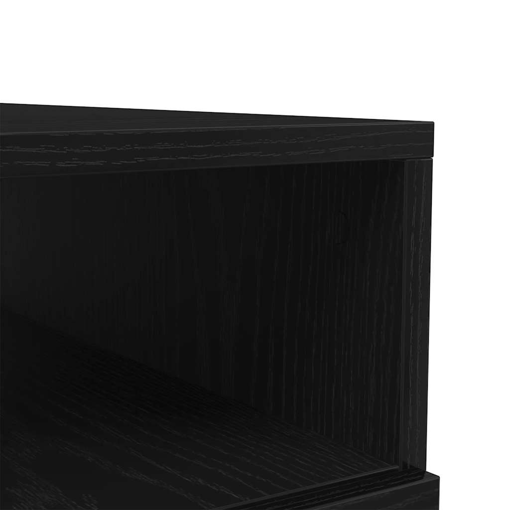 vidaXL Stolik kawowy z oświetleniem LED, czarny dąb, 90x49x40 cm