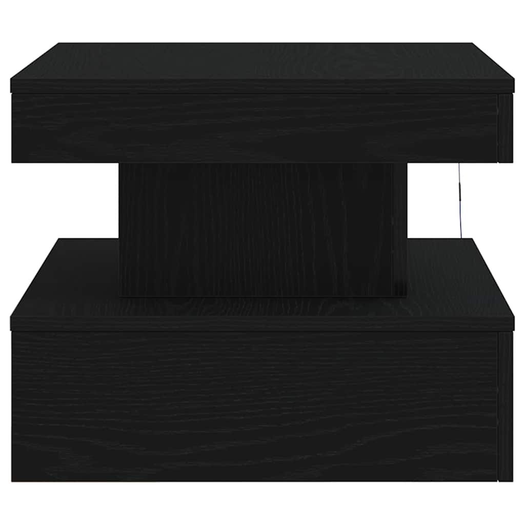 vidaXL Stolik kawowy z oświetleniem LED, czarny dąb, 50x50x40 cm
