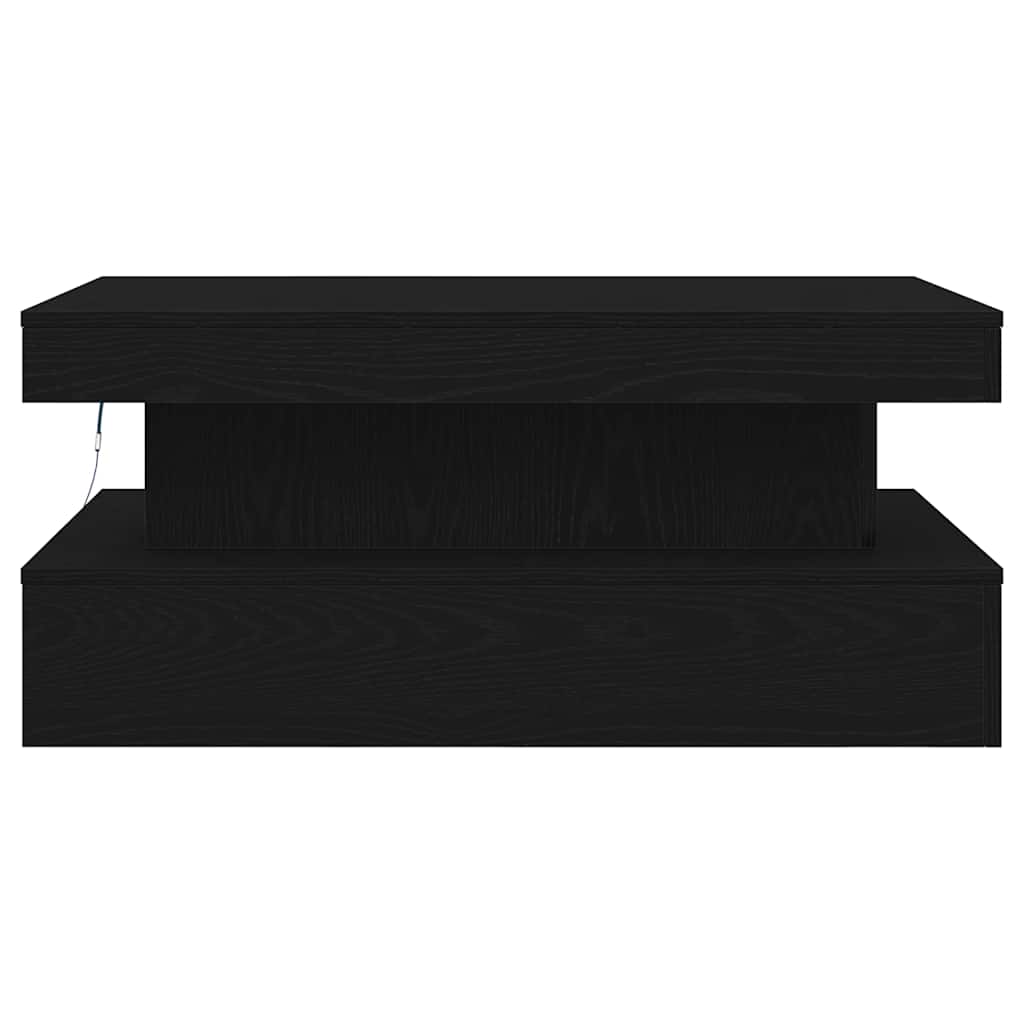 vidaXL Stolik kawowy z oświetleniem LED, czarny dąb, 90x50x40 cm