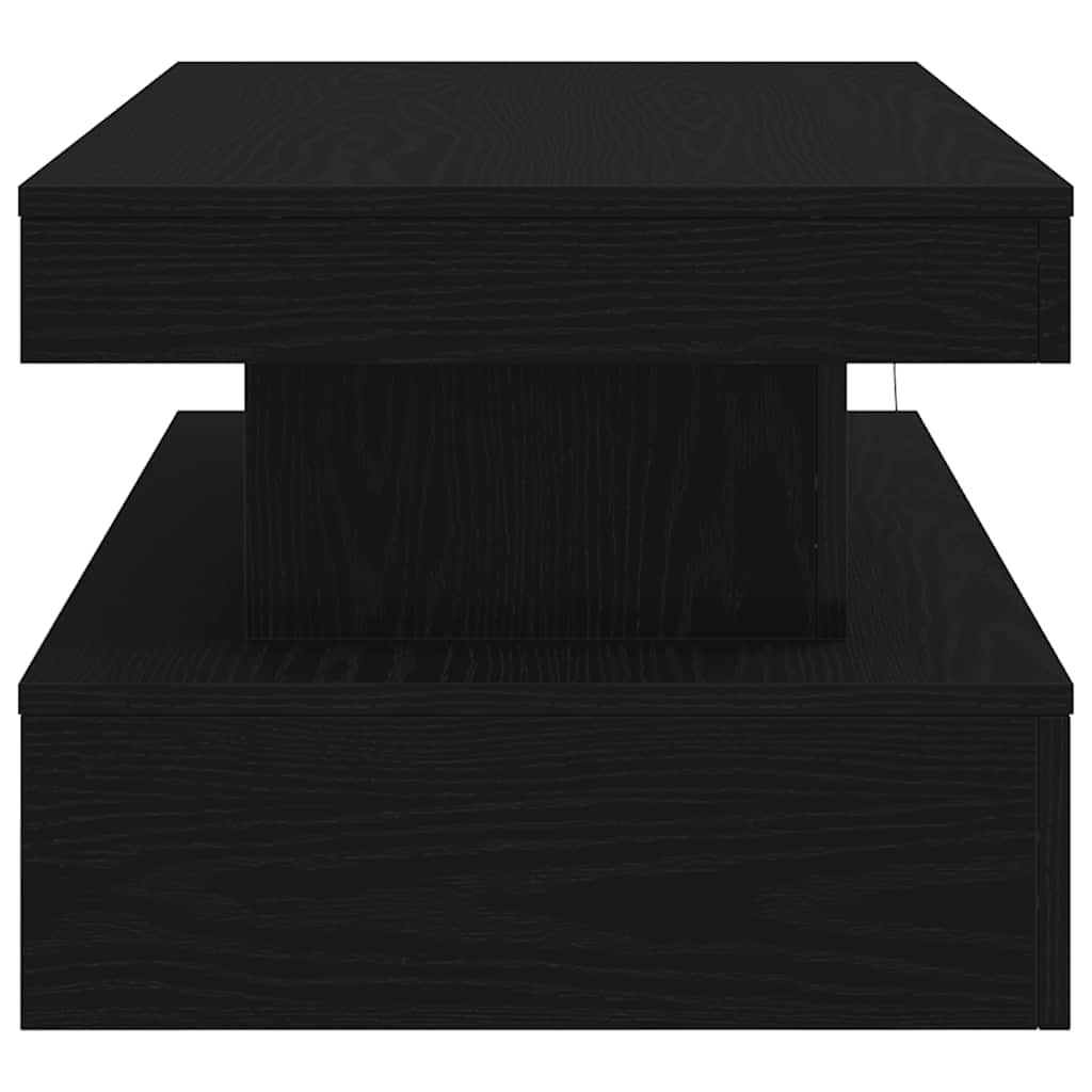vidaXL Stolik kawowy z oświetleniem LED, czarny dąb, 90x50x40 cm