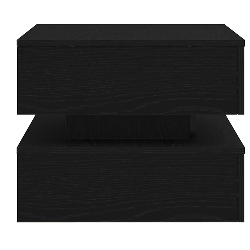 vidaXL Stolik kawowy z oświetleniem LED, czarny dąb, 50x50x40 cm