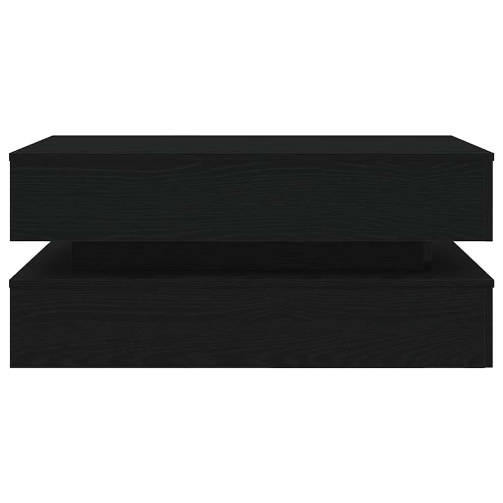 vidaXL Stolik kawowy z oświetleniem LED, czarny dąb, 90x50x40 cm