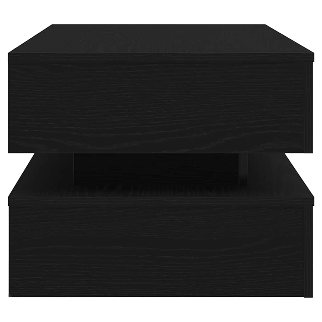 vidaXL Stolik kawowy z oświetleniem LED, czarny dąb, 90x50x40 cm