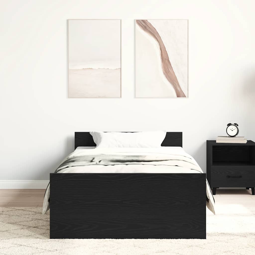 vidaXL Łóżko bez materaca, czarny dąb, 90x190 cm