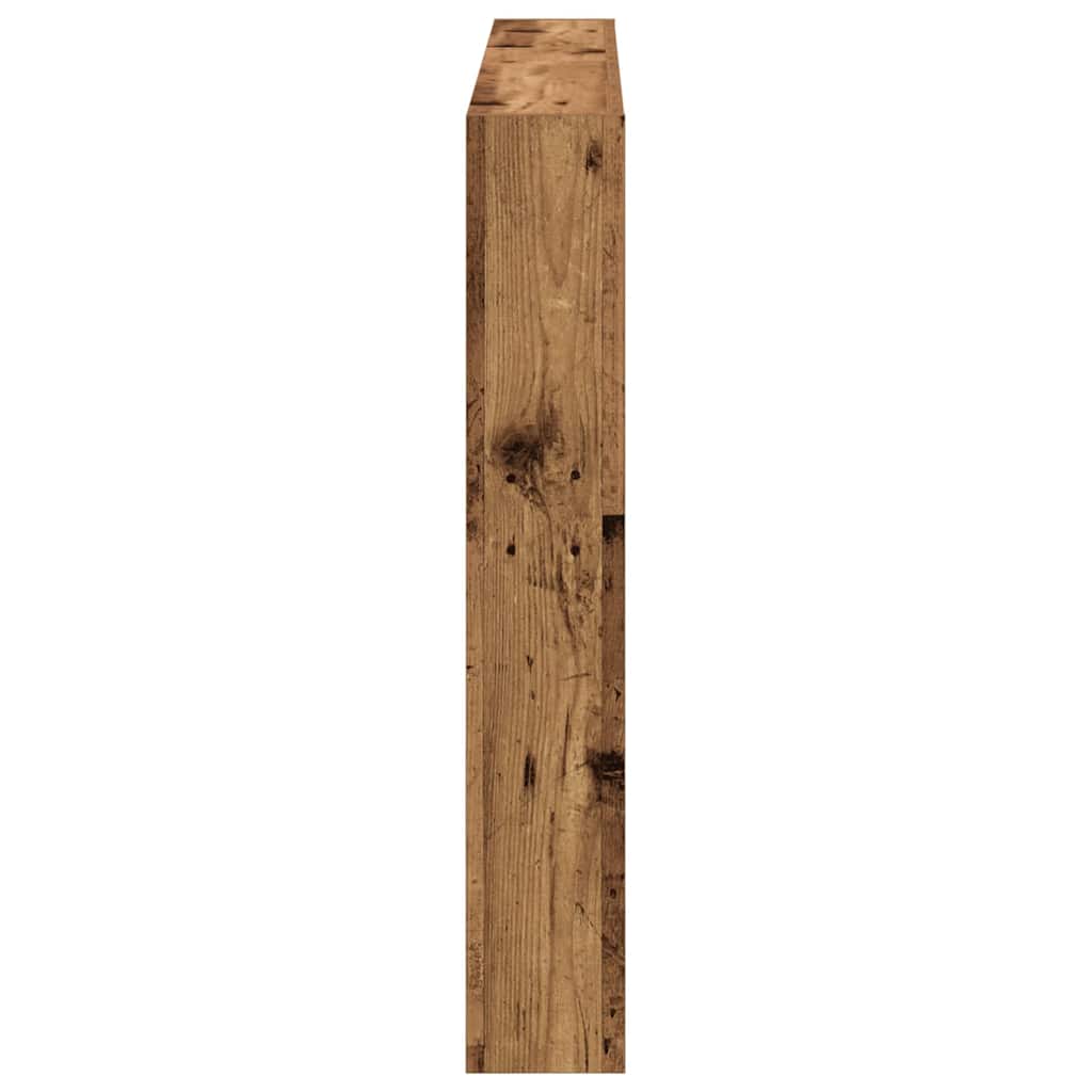 vidaXL Zagłówek z półkami i LED, stare drewno, 140x17x102 cm