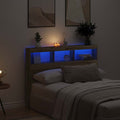 vidaXL Zagłówek z półkami i LED, dąb artisan, 140x17x102 cm