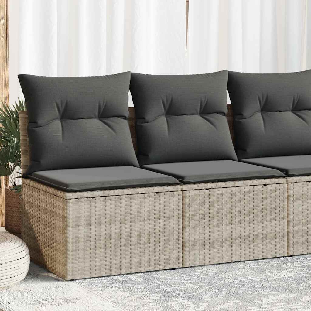 vidaXL 2-cz sofa ogrodowa z poduszkami, jasnoszary, rattan PE i akacja