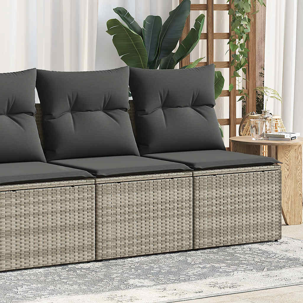 vidaXL 2-cz sofa ogrodowa z poduszkami, jasnoszary, rattan PE i akacja