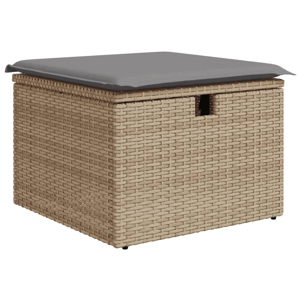 vidaXL 5-cz. zestaw mebli ogrodowych z poduszkami, beżowy, polirattan