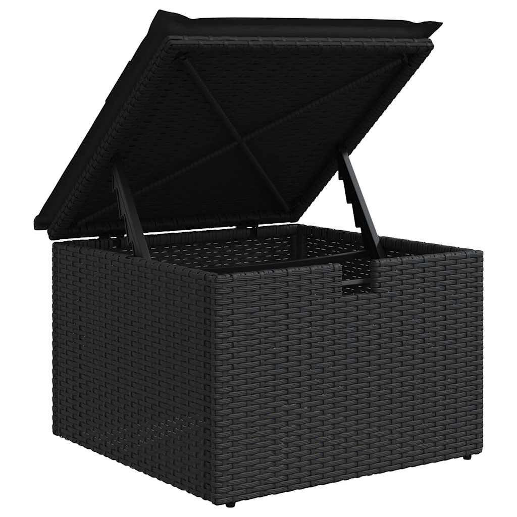 vidaXL 8-cz. zestaw wypoczynkowy do ogrodu, z poduszkami, czarny