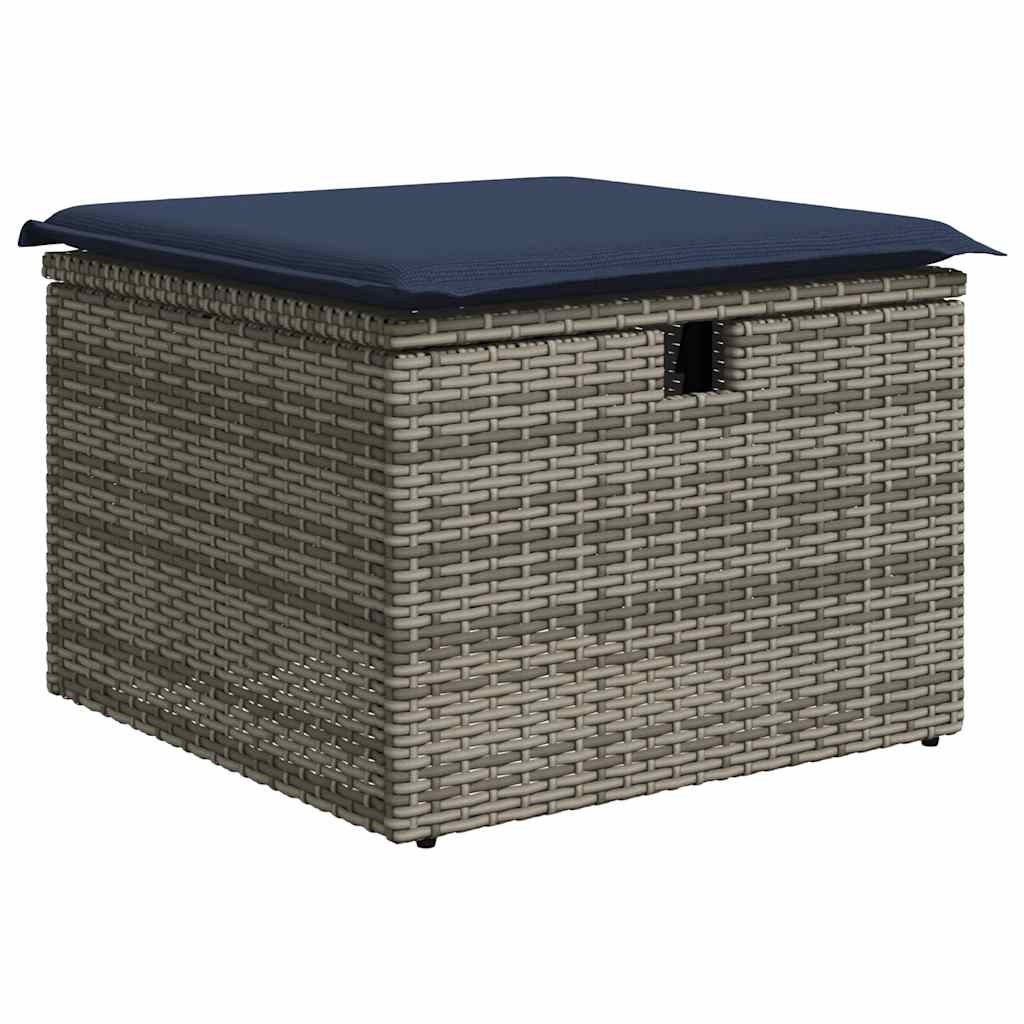 vidaXL 5-cz. zestaw wypoczynkowy do ogrodu, poduszki, szary rattan PE