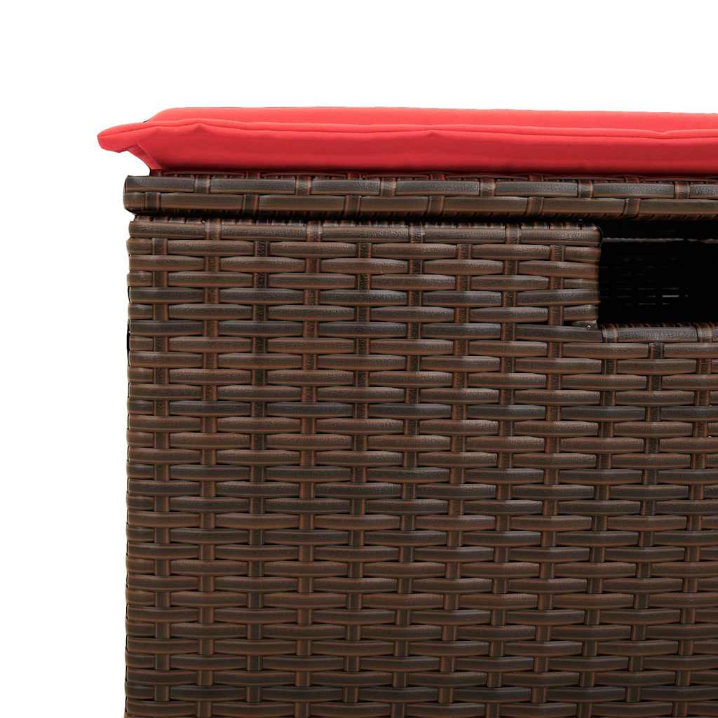 vidaXL 4-cz zestaw wypoczynkowy do ogrodu, poduszki, brązowy rattan PE